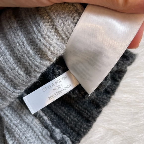 J crew oversized cable knit crewneck color block Gray Sweater - Picture 5 of 10